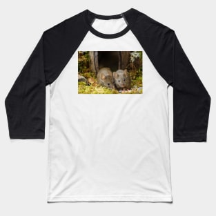 two little mouse in a log pile house Baseball T-Shirt